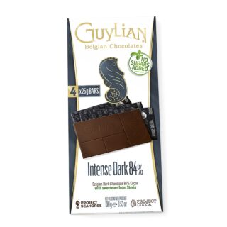 Guylian Belgian Intense Dark 84% No Sugars Added Bar 100g (4x25g)